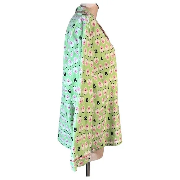 Sleep Tight 2 Piece Flannel Pajama Set Counting Sheep Print Green Size Large - Picture 4 of 10